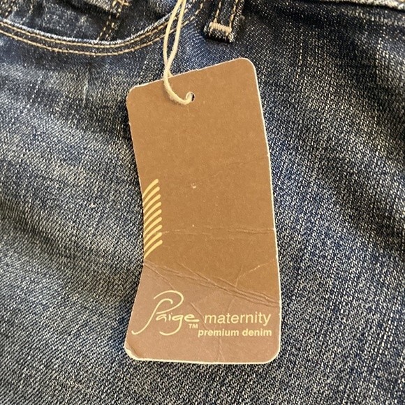 PAIGE Maternity size 32L 32 long Westbourne blue jeans under belly flare NWT - Picture 11 of 13